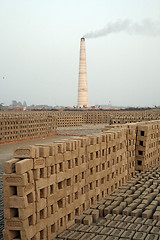 Image showing Brick field in Sarberia, West Bengal, India.