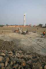 Image showing Brick field in Sarberia, West Bengal, India