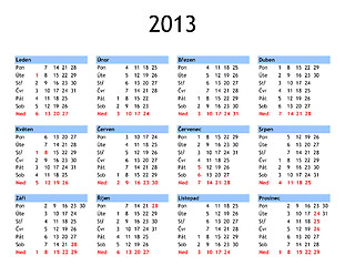 Image showing Year 2013 calendar