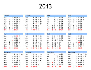 Image showing Year 2013 calendar