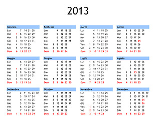 Image showing Year 2013 calendar
