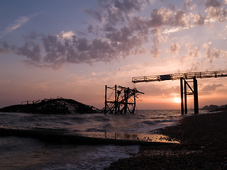 Image showing West Pier at sunset