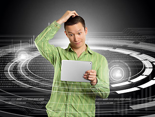 Image showing Man With Touch Pad