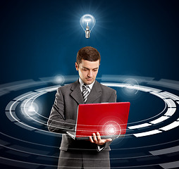 Image showing Business Man With Laptop