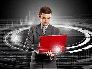 Image showing Business Man With Laptop