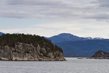 Image showing landscape in norway - coastline in fjord