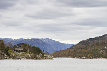 Image showing landscape in norway - coastline in fjord