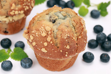 Image showing Fresh blueberry muffins