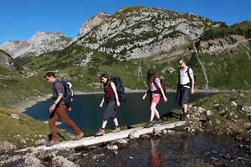 Image showing Hiking in the mountains