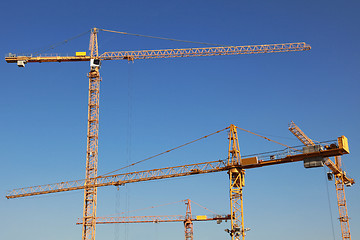 Image showing Cranes on a construction site