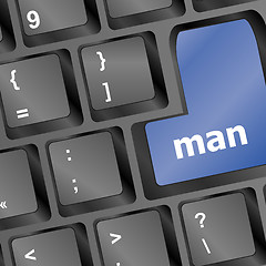 Image showing man blue key on keyboard laptop computer