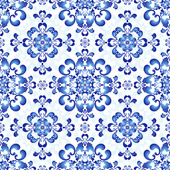 Image showing White-blue gzhel seamless pattern