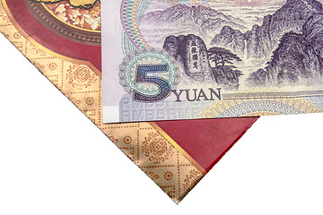 Image showing Chinese lucky money red envelope and Yuan