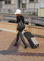 Image showing Woman travelling