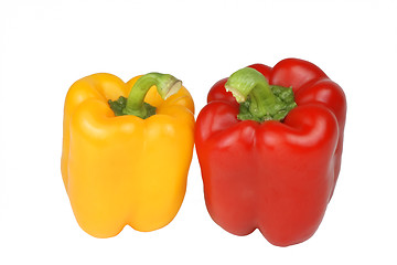 Image showing Red and yellow peppers