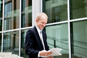 Image showing succsessful business man with tie and black dress 