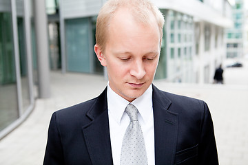 Image showing succsessful business man with tie and black dress 