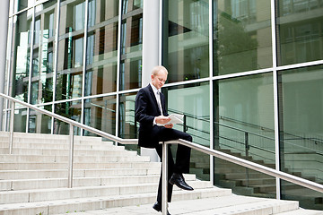 Image showing succsessful business man with tie and black dress 