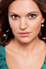 Image showing beautiful brunette woman portrait with makeup