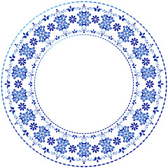 Image showing White-blue decorative gzhel frame