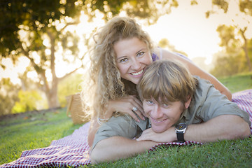 Image showing Attractive Loving Couple Portrait in the Park