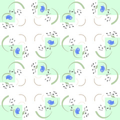 Image showing vector seamless pattern with cute birds