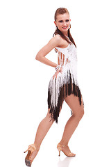 Image showing Latino dancer posing. isolated on white