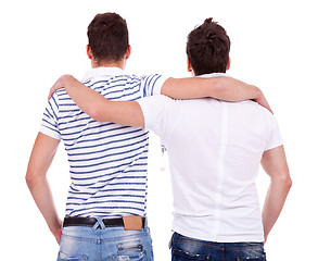 Image showing back view of two friends 