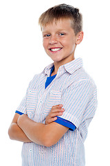 Image showing Handsome confident kid posing in style