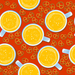 Image showing Beer mugs and pretzels pattern