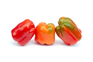 Image showing Three sweet peppers on white