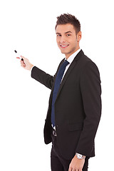 Image showing business man presenting with marker
