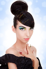 Image showing model with great hairstyle, make-up and  manicure