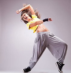 Image showing dancer screaming in a beautiful dance move