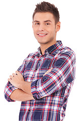 Image showing man casually posing with arms crossed