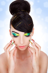 Image showing Fashion style, manicure, cosmetics and make-up