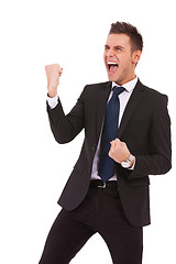 Image showing young business man enjoying success