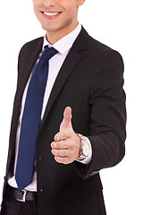 Image showing business man offering for handshake 