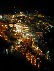 Image showing Santorini by night