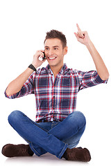 Image showing Ecstatic and happy on the phone