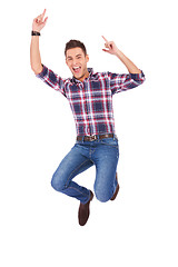 Image showing Handsome man jumping 