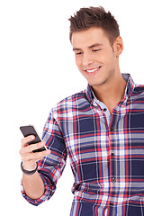 Image showing Student Texting on Cell Phone