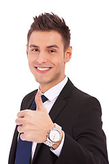 Image showing business man with thumbs up gesture