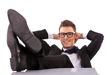 Image showing Successful business man relaxing