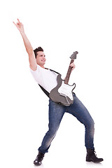 Image showing Rock star with a guitar