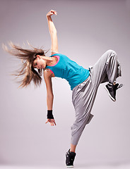 Image showing beautiful dance pose of a young woman 