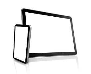 Image showing mobile phone and digital tablet pc computer