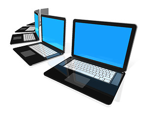 Image showing black Laptop computers isolated on white