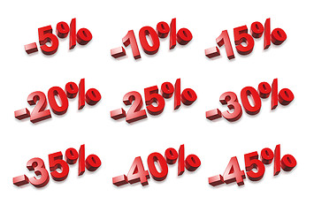 Image showing 3D percent numbers - %