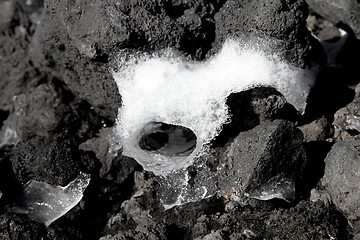 Image showing Ice on lava macro detail